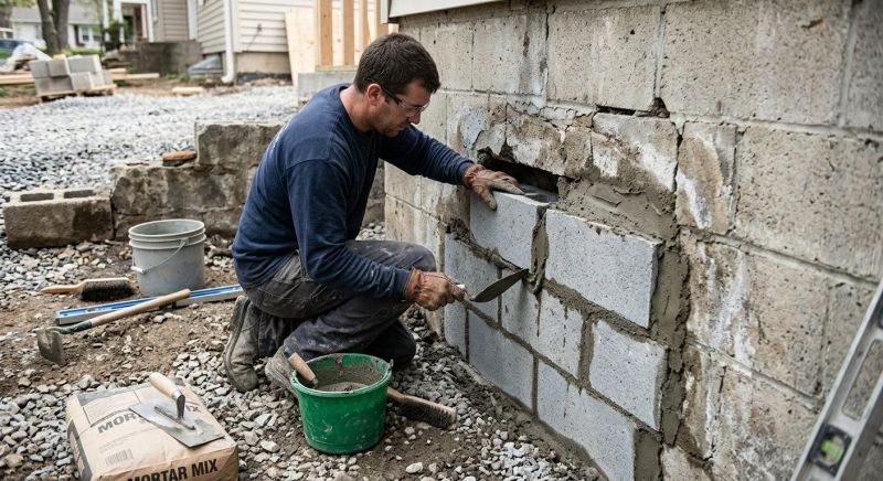 Block Wall Repair in Wirtz, VA