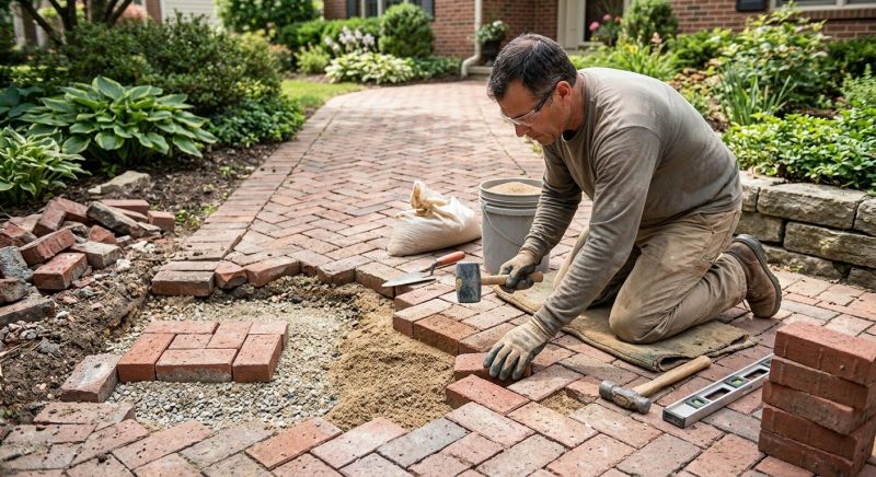 Brick Hardscape Repair in Roanoke, VA