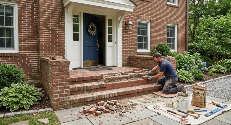 Brick Stoop Repair in Roanoke, VA
