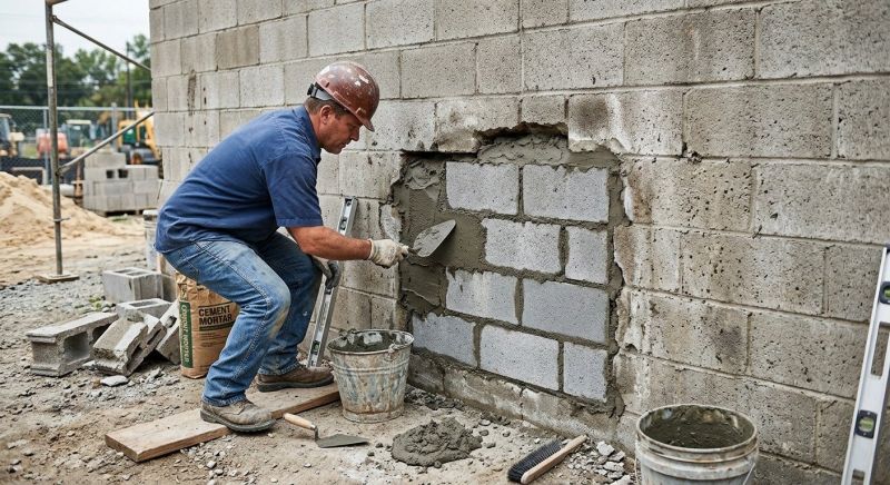 Cinder Block Wall Repair in Roanoke, VA