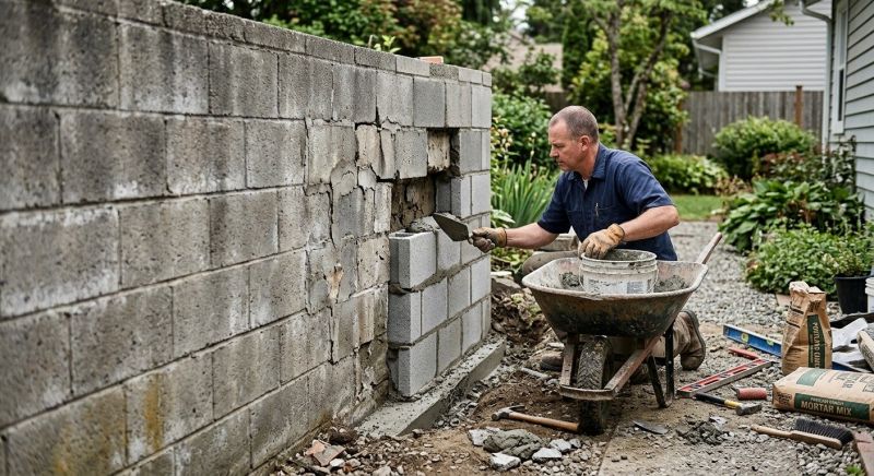 Concrete Block Repair in Wirtz, VA