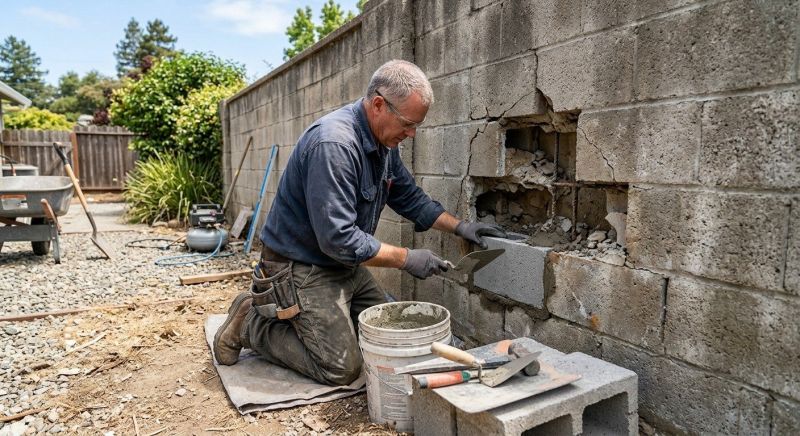 Stone Wall Repair in Salem, VA